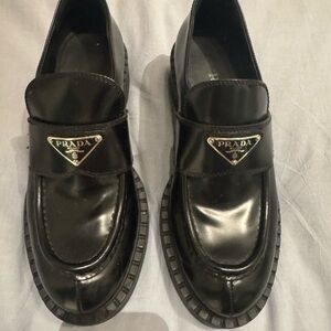 Prada Women's Black Glossy Loafers